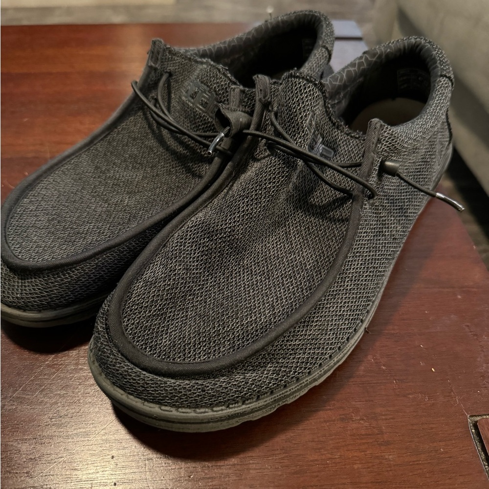 Hey Dude Wally Stretch Black Men's Size 14 Comfort Slip On Shoes